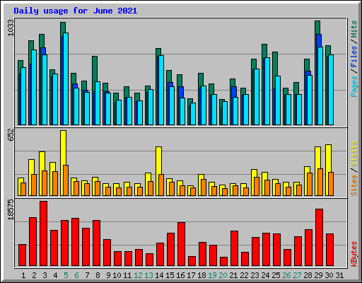 Daily usage for June 2021