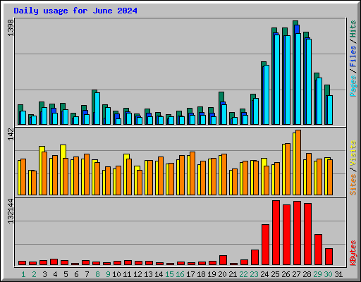 Daily usage for June 2024