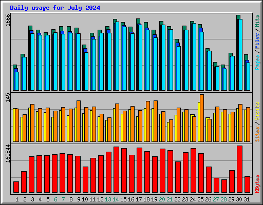 Daily usage for July 2024