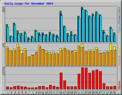 Daily usage for December 2024