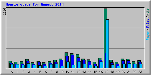 Hourly usage for August 2014