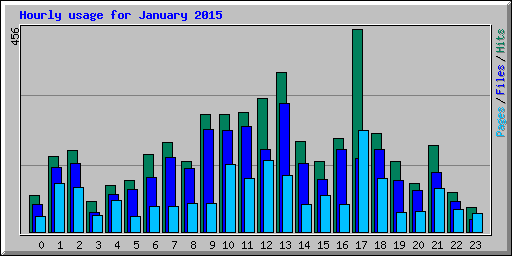 Hourly usage for January 2015