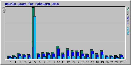 Hourly usage for February 2015