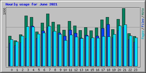 Hourly usage for June 2021