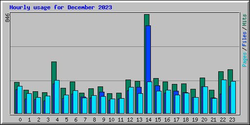 Hourly usage for December 2023